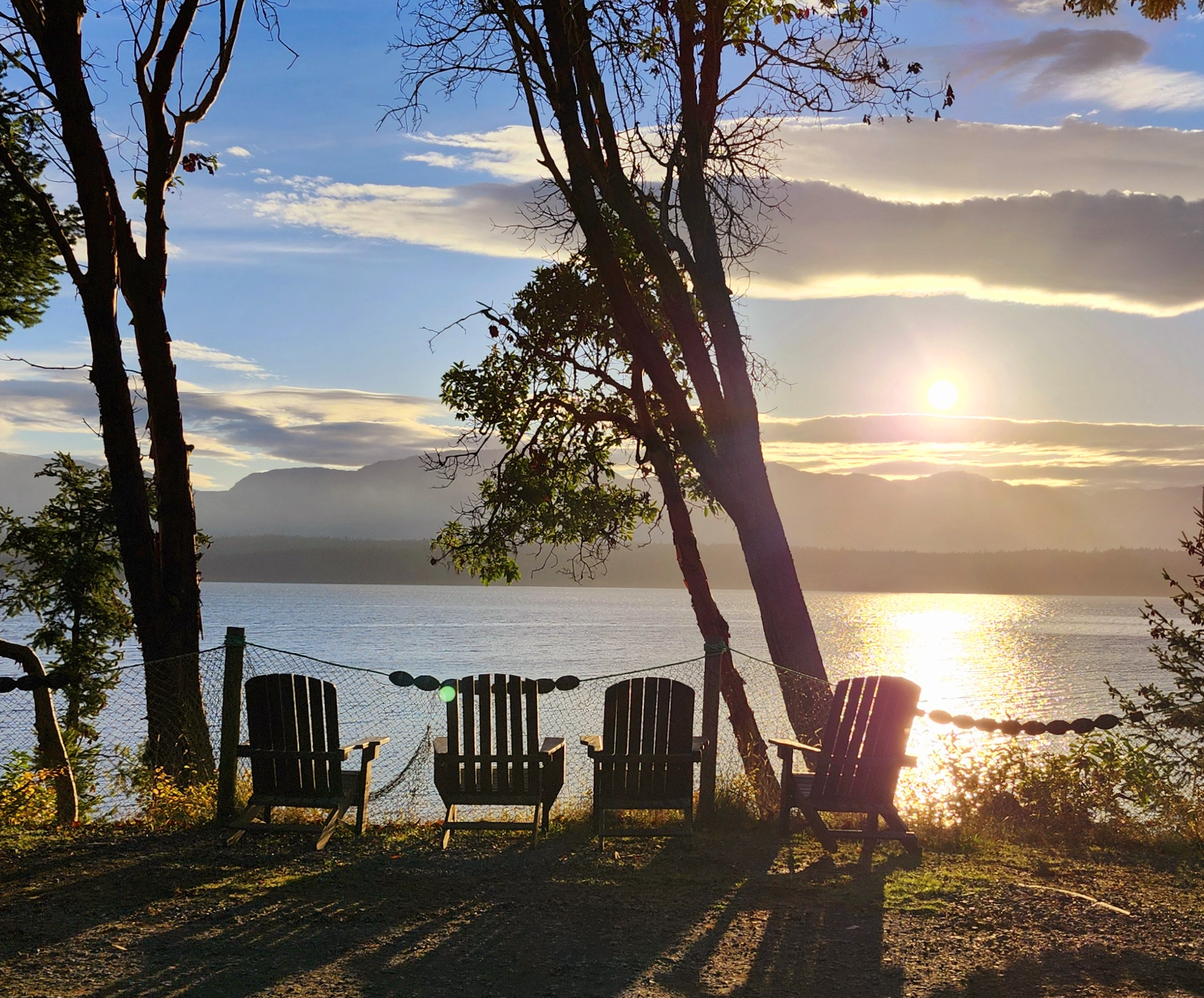 Waterfront campsites at Bradsdadsland on Hornby Island